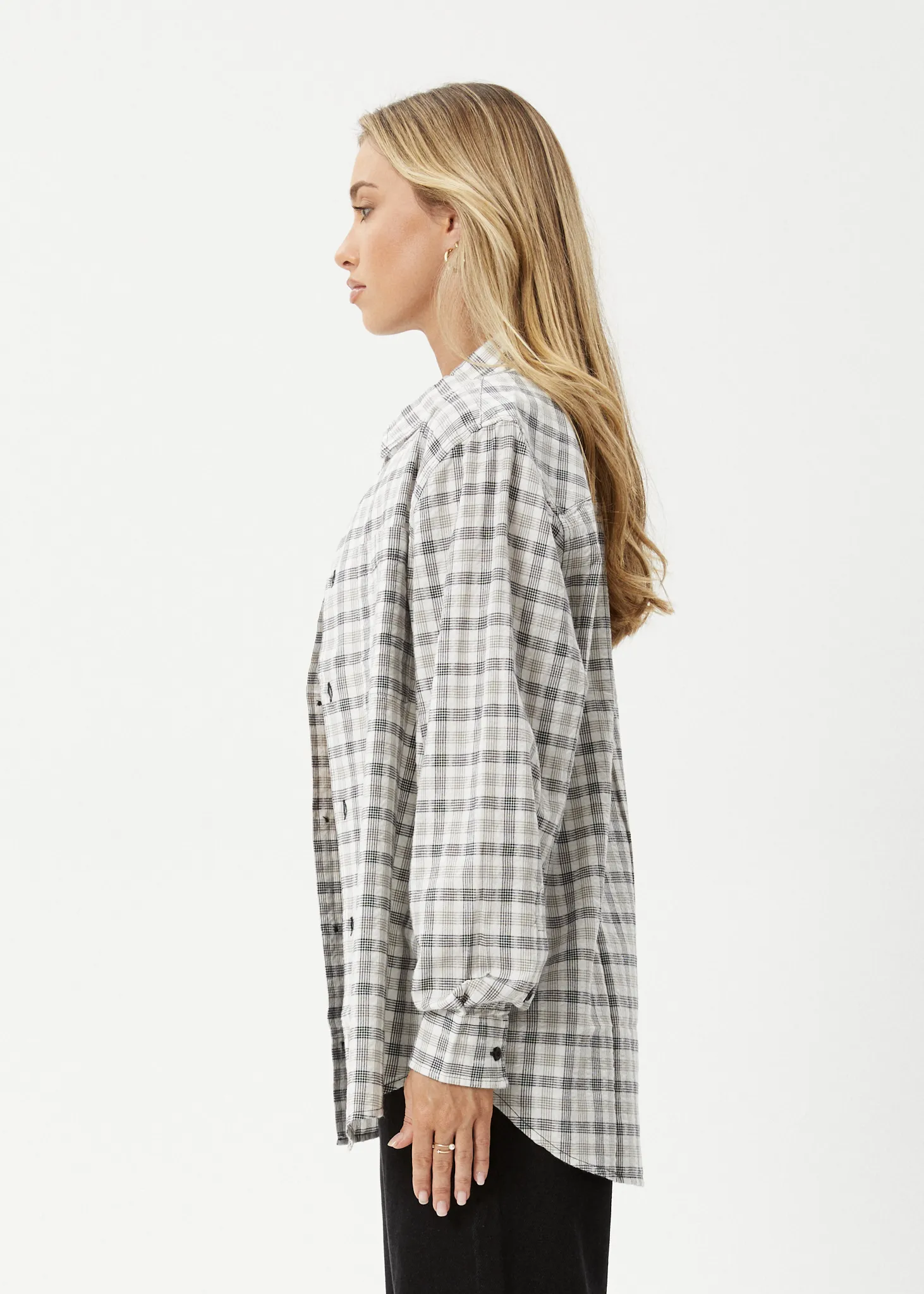 AFENDS Womens Leo - Check Shirt - Black / White