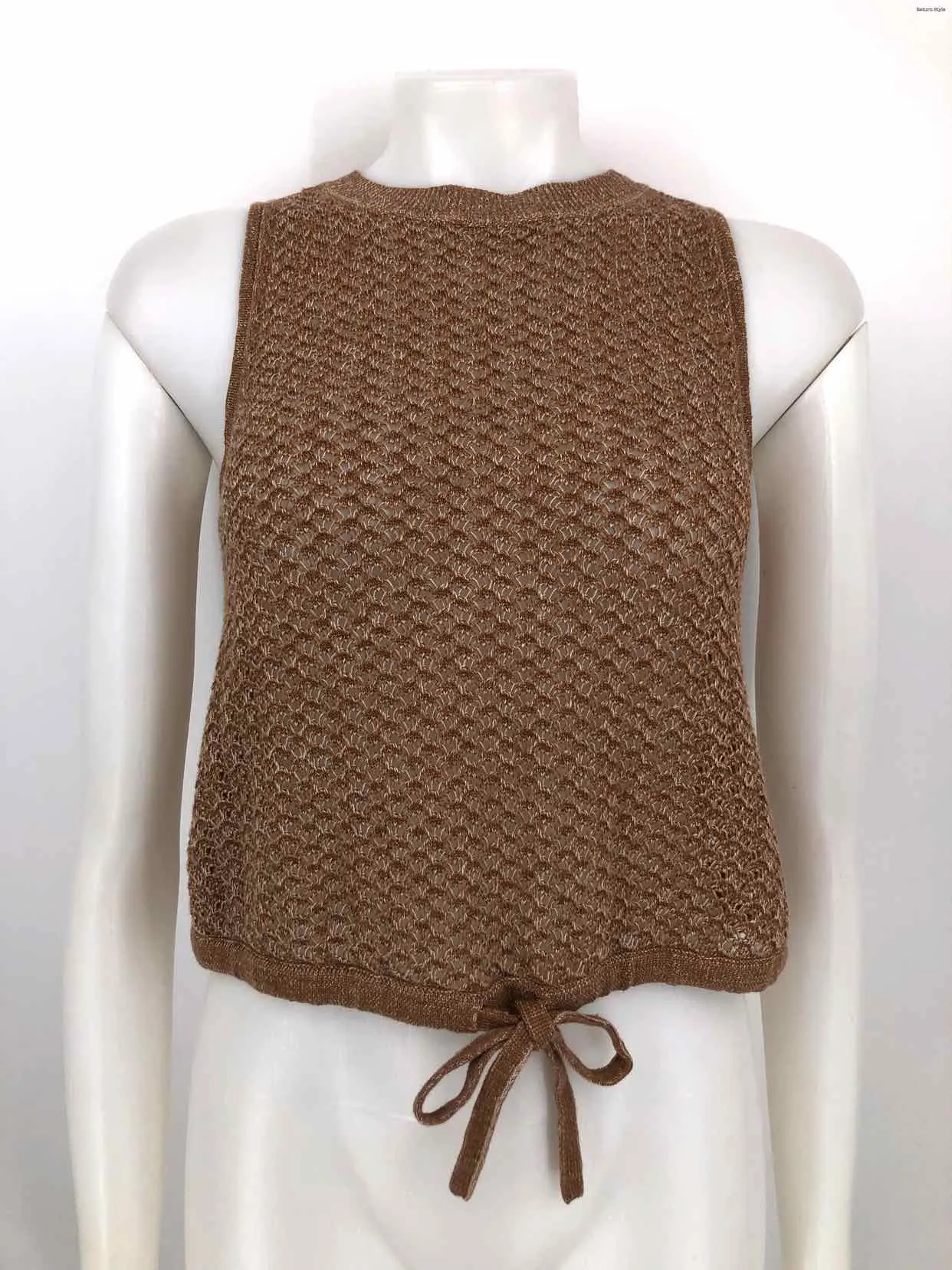 ALICE & OLIVIA Tan Crochet Crop Tank Size X-SMALL Top