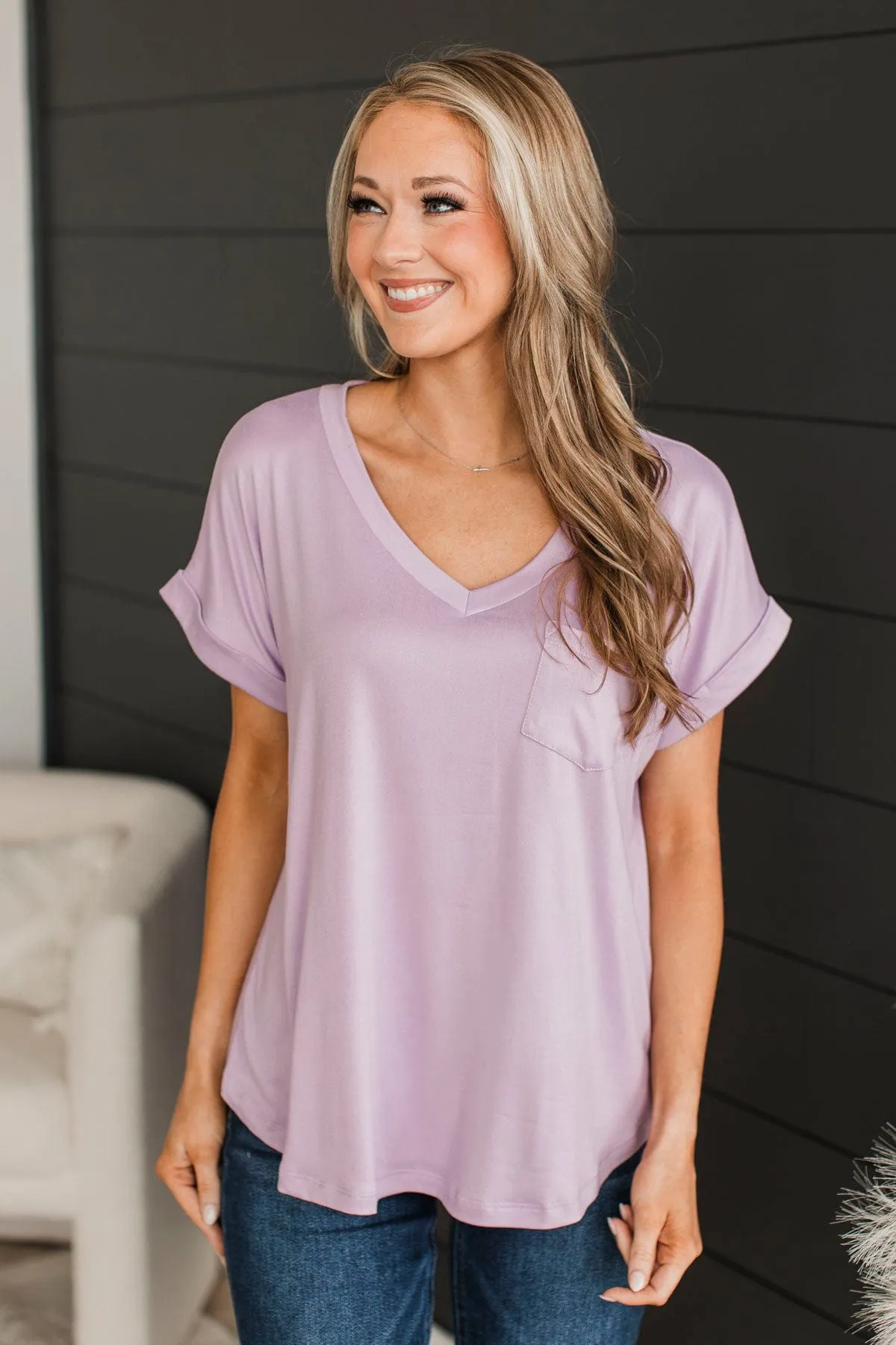 All The Best Short Sleeve Top- Lilac