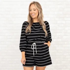 Always Adventuring Romper, Black White