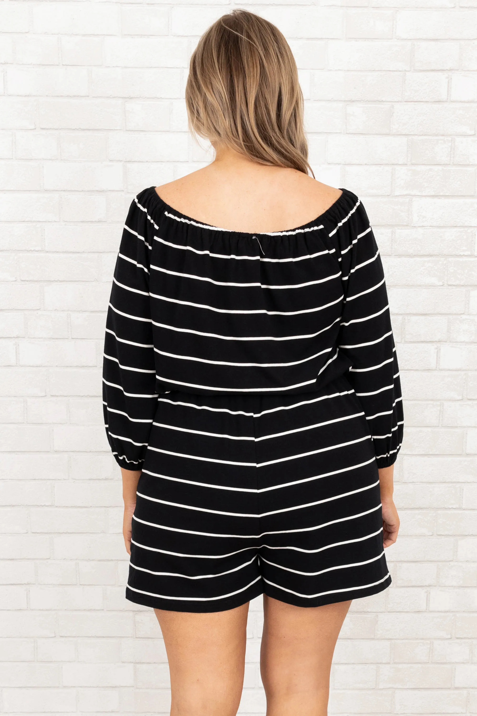 Always Adventuring Romper, Black White