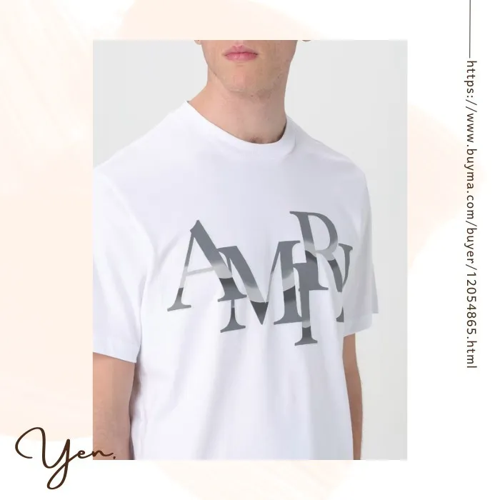 AMIRI  |Crew Neck Street Style Cotton Short Sleeves Logo