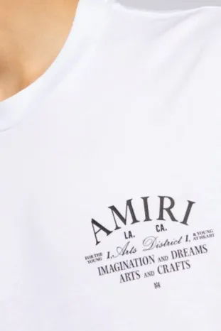 AMIRI  |Crew Neck Street Style Plain Cotton Short Sleeves Logo