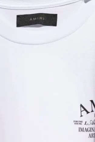 AMIRI  |Crew Neck Street Style Plain Cotton Short Sleeves Logo