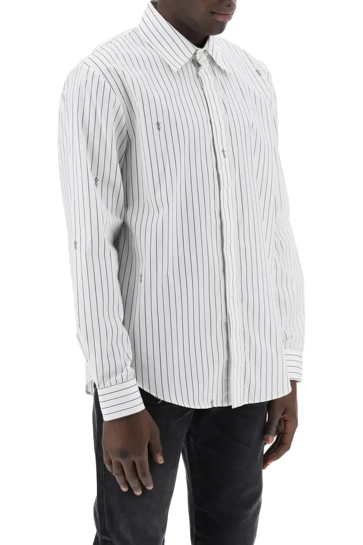 AMIRI  |Stripes Street Style Long Sleeves Cotton Logo Shirts