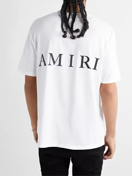 AMIRI  |Unisex Street Style U-Neck Plain Cotton Short Sleeves Logo