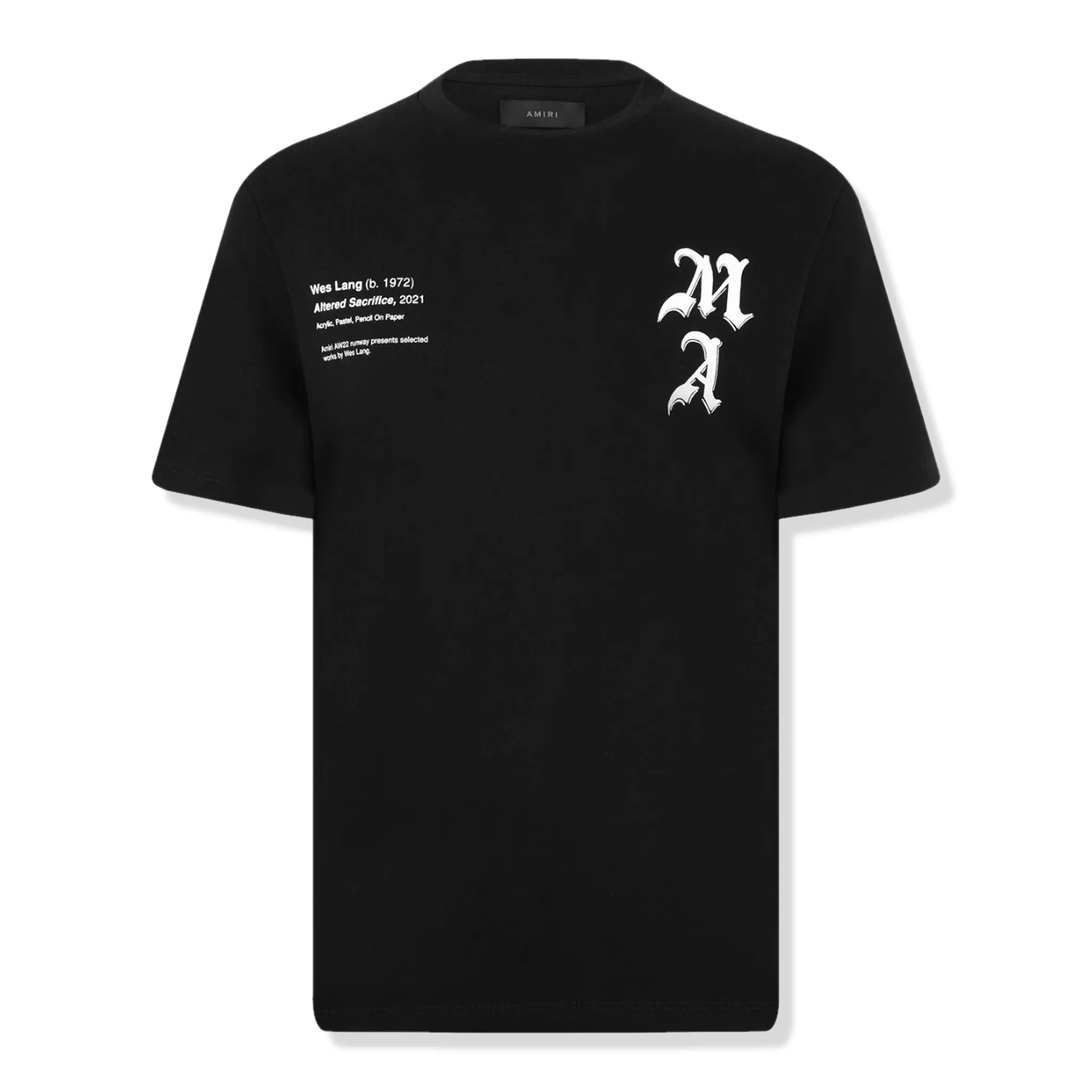 Amiri Wes Lang Checker Skull Black T Shirt