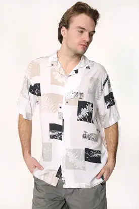 Amnesia Mens Printed Rayon Button-Up