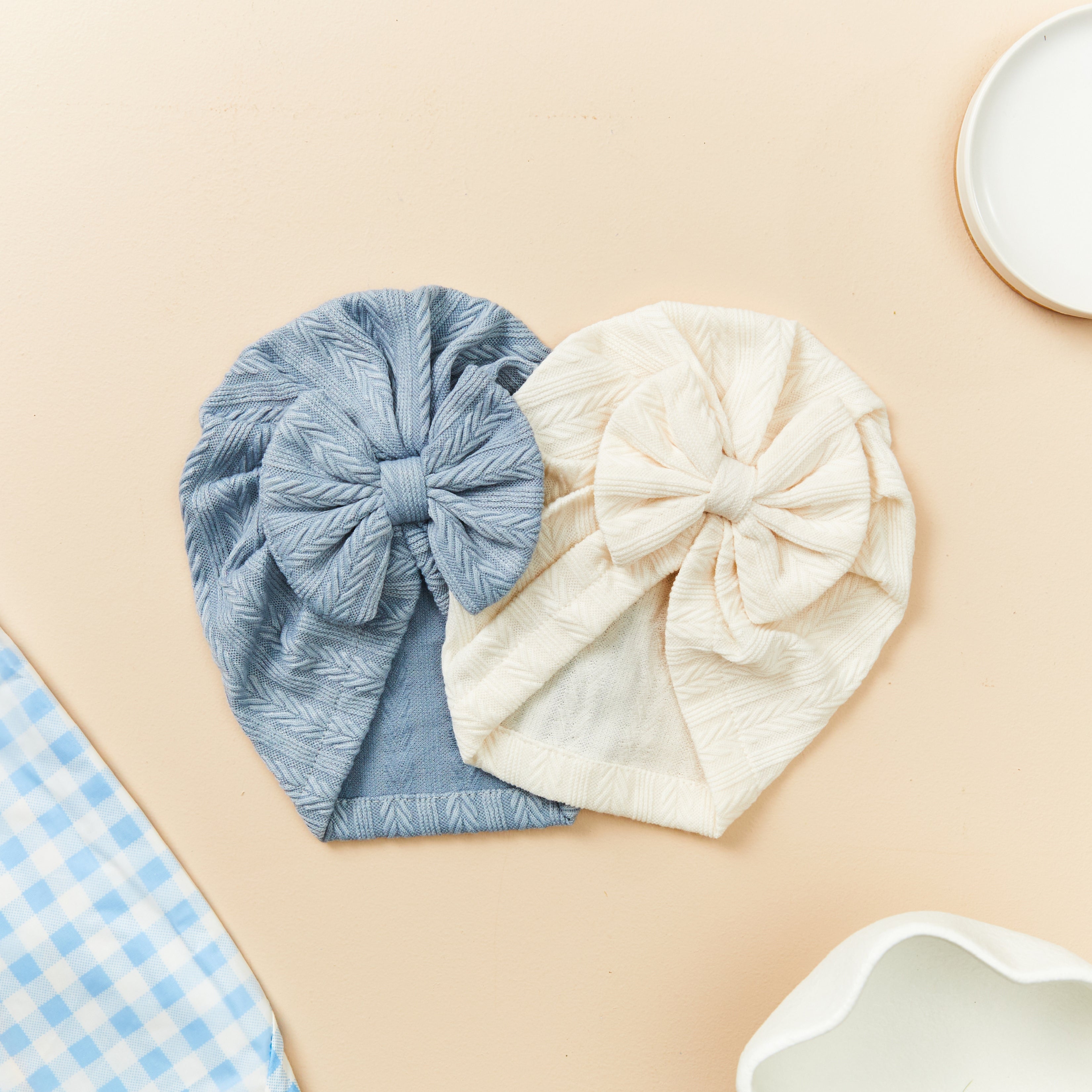 Baby Myla Bow Turban in Pale Blue