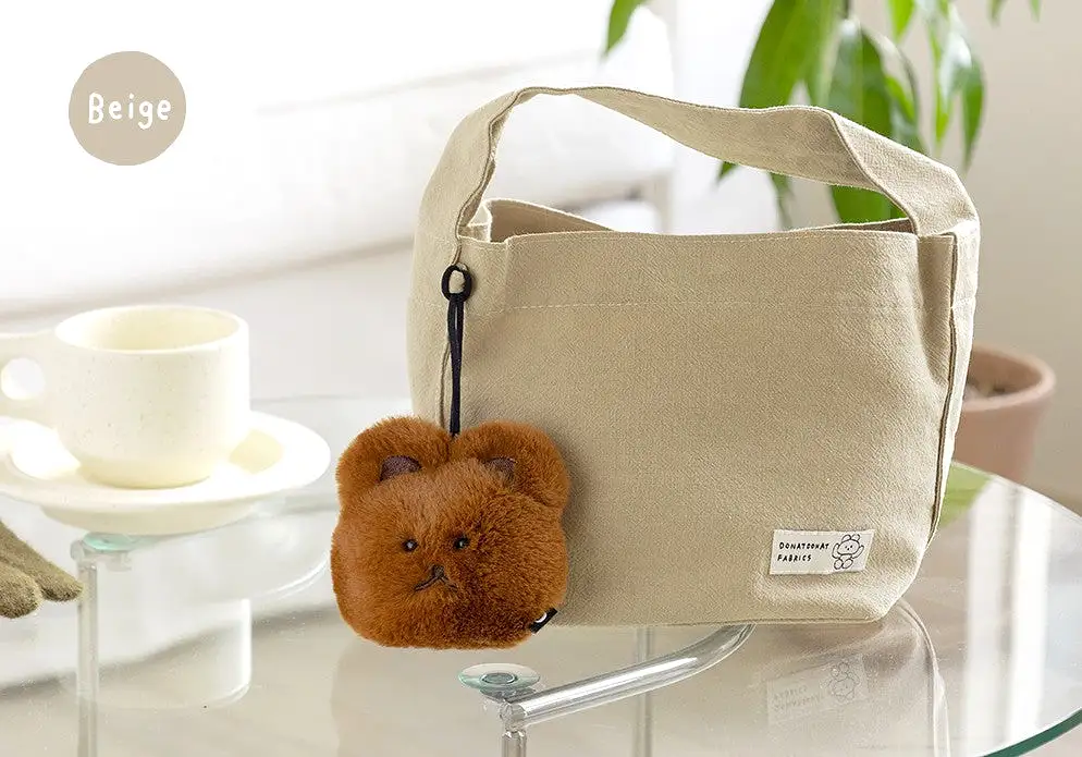 Bear Cat Fur Keyring Totes Mini Handbags Cute Purses Casual Picnic Lunch Boxes