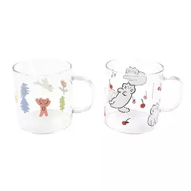 Bear Cats Clear Graphic Mugs Glasses Printed Vintage Retro Style Cups Gifts Kitchen Dinnerware Cold Hot Milk Coffee