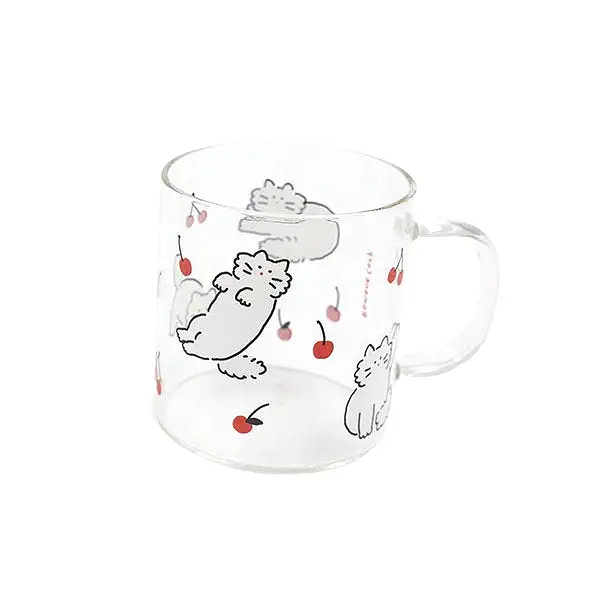 Bear Cats Clear Graphic Mugs Glasses Printed Vintage Retro Style Cups Gifts Kitchen Dinnerware Cold Hot Milk Coffee