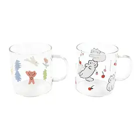 Bear Cats Clear Graphic Mugs Glasses Printed Vintage Retro Style Cups Gifts Kitchen Dinnerware Cold Hot Milk Coffee