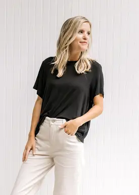 Black Slightly Cropped Tee