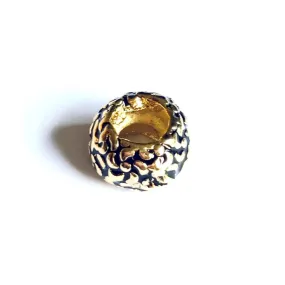 Black waves european bead charm 18kt of gold plated