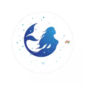 Blue Mermaid Transparent Outdoor Stickers