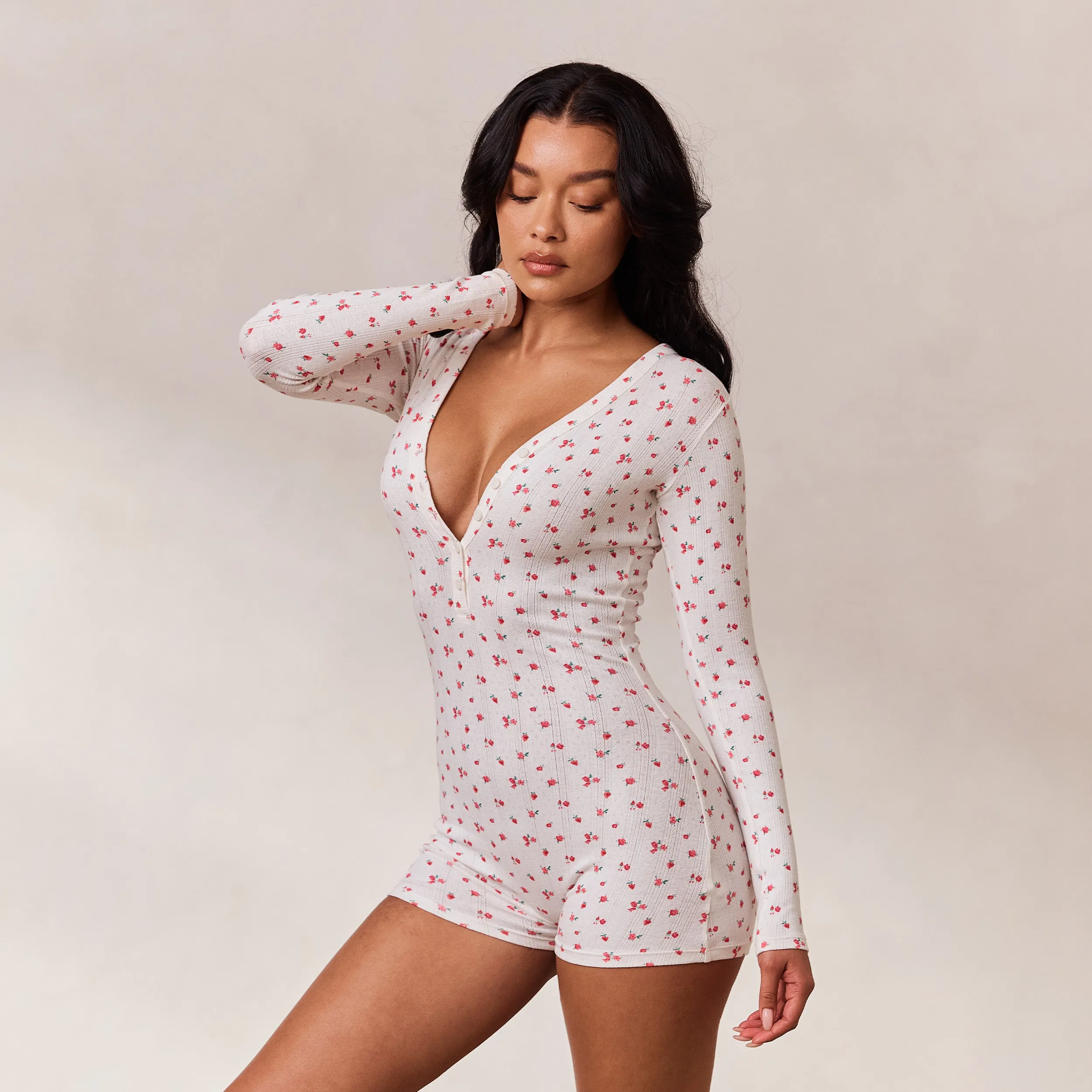 Breakfast Club Romper - White Print