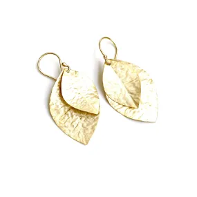 Cabo Double Leaf Earring in Gold Foil