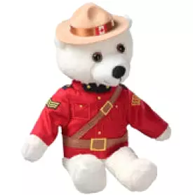 Canadian  Mountie white BEAR 11 ‘ Cute Souvenir Plush Stuffed animal