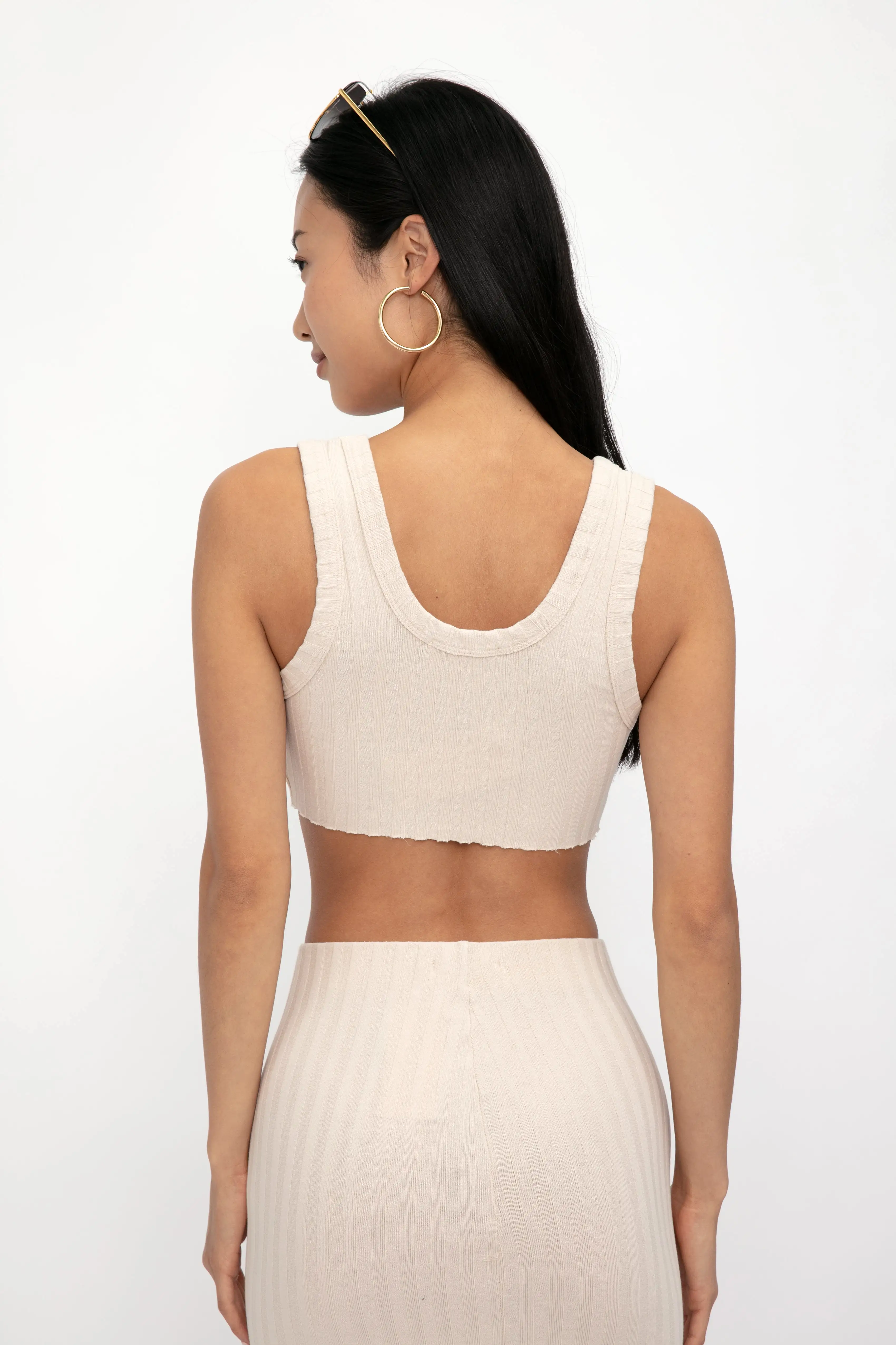 Capri Crop Tank in Oatmeal