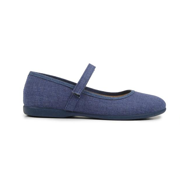 Classic Canvas Mary Janes in Denim Blue