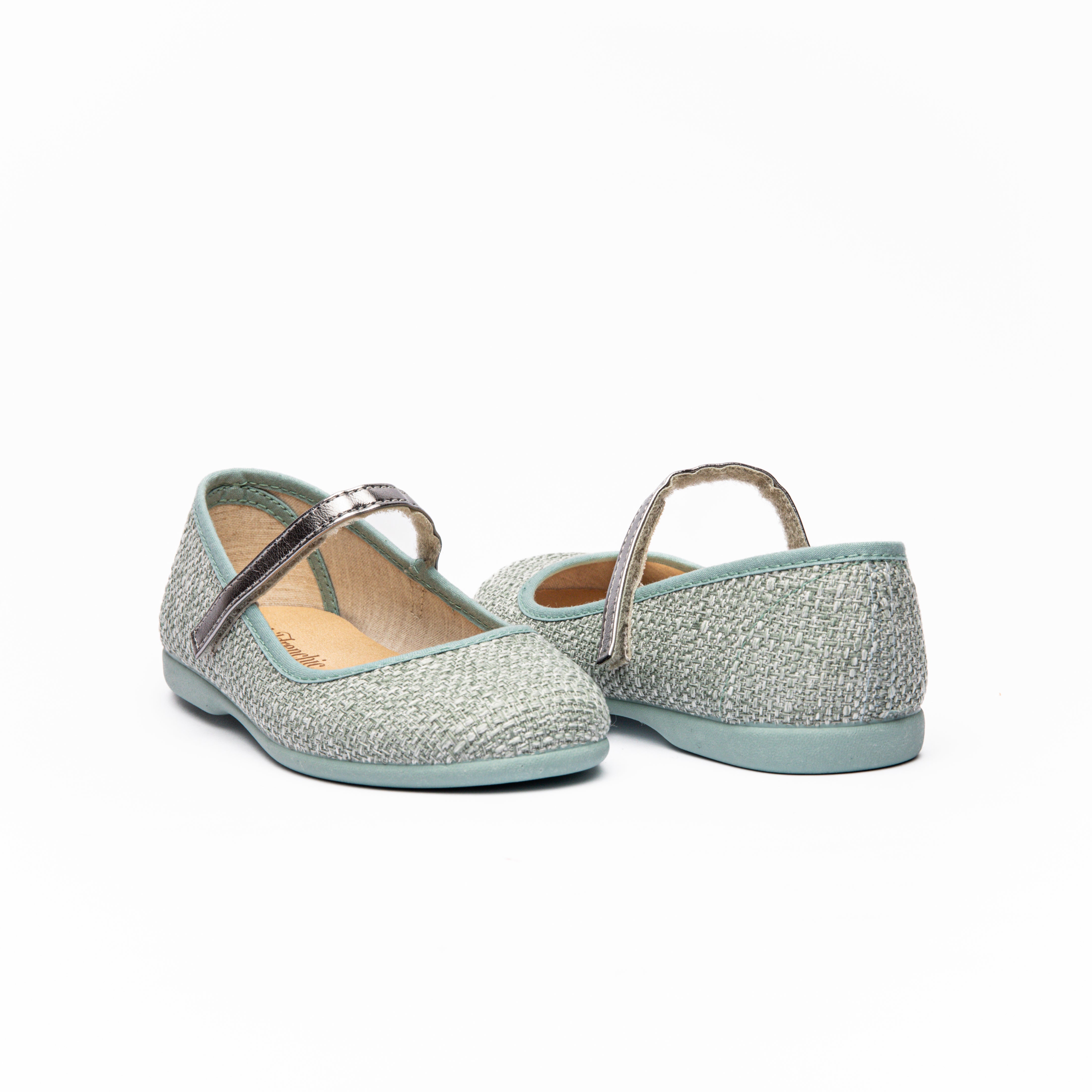 Classic Textured Mary Janes in Blue