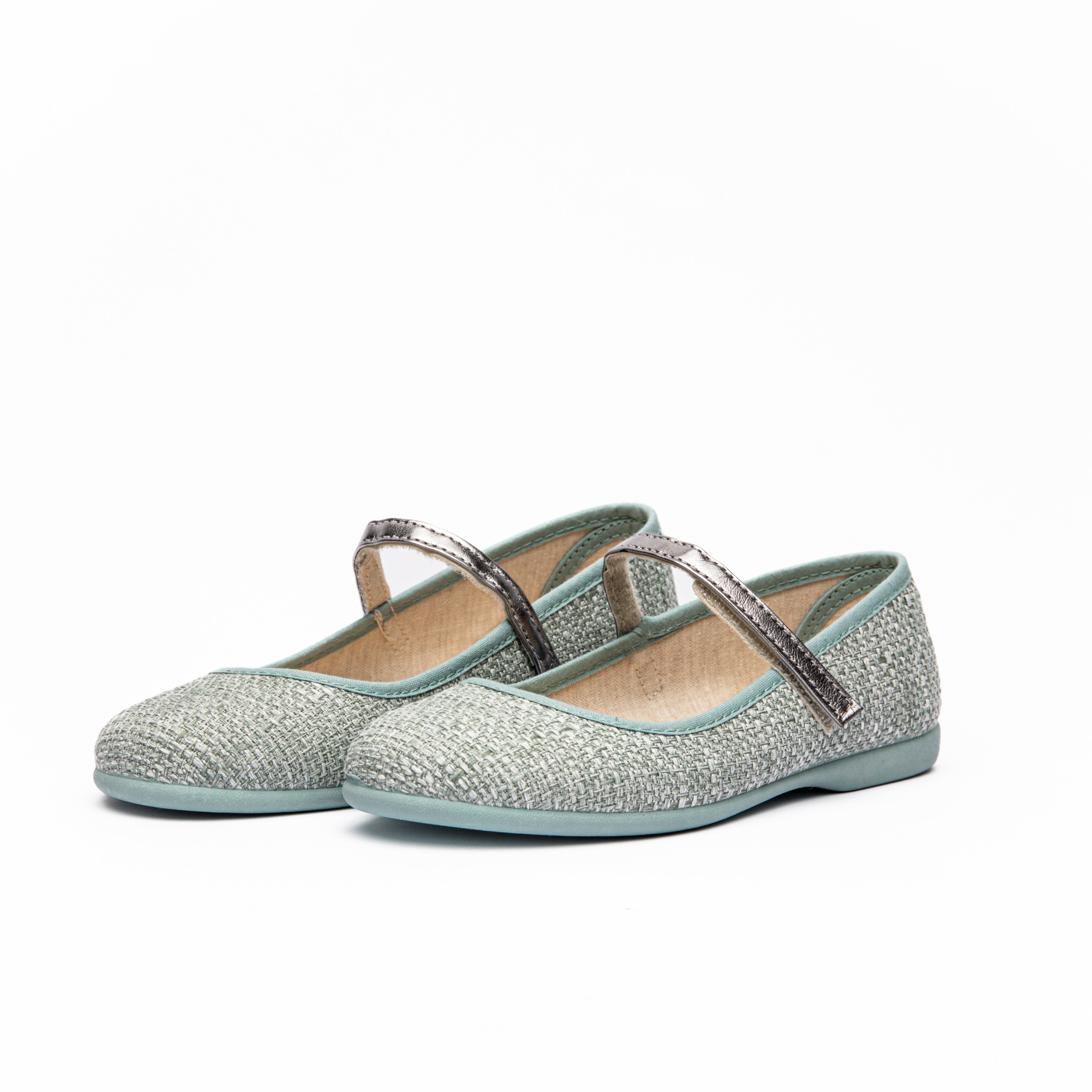 Classic Textured Mary Janes in Blue