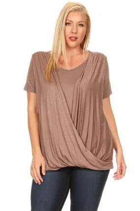 Cocoa Cross Draped Top