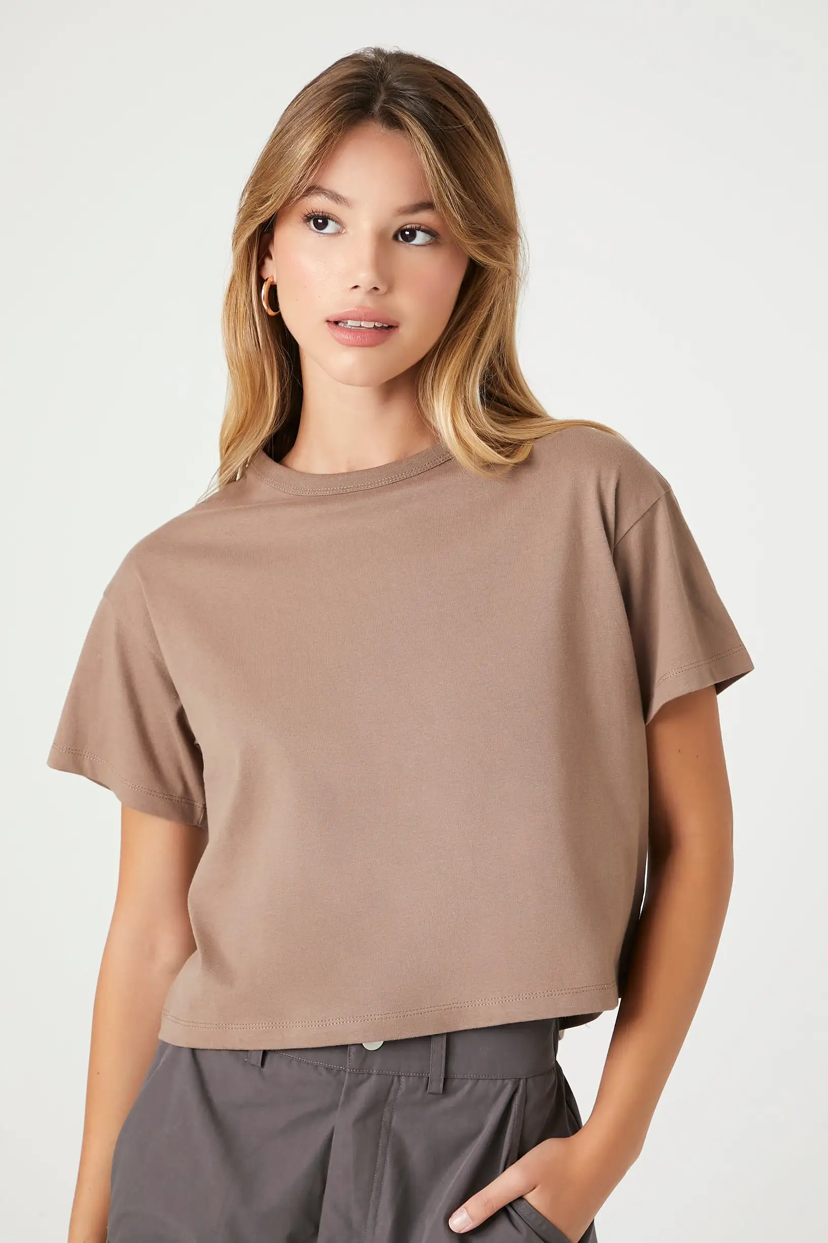 Crew Neck Cropped Tee