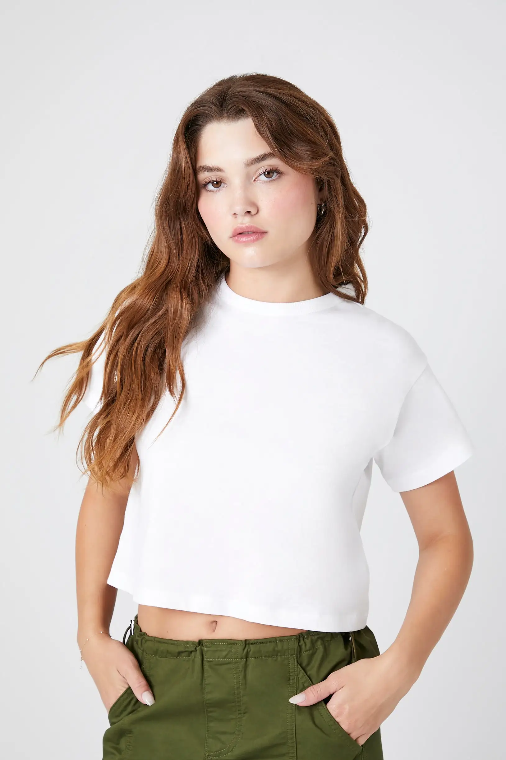 Crew Neck Cropped Tee