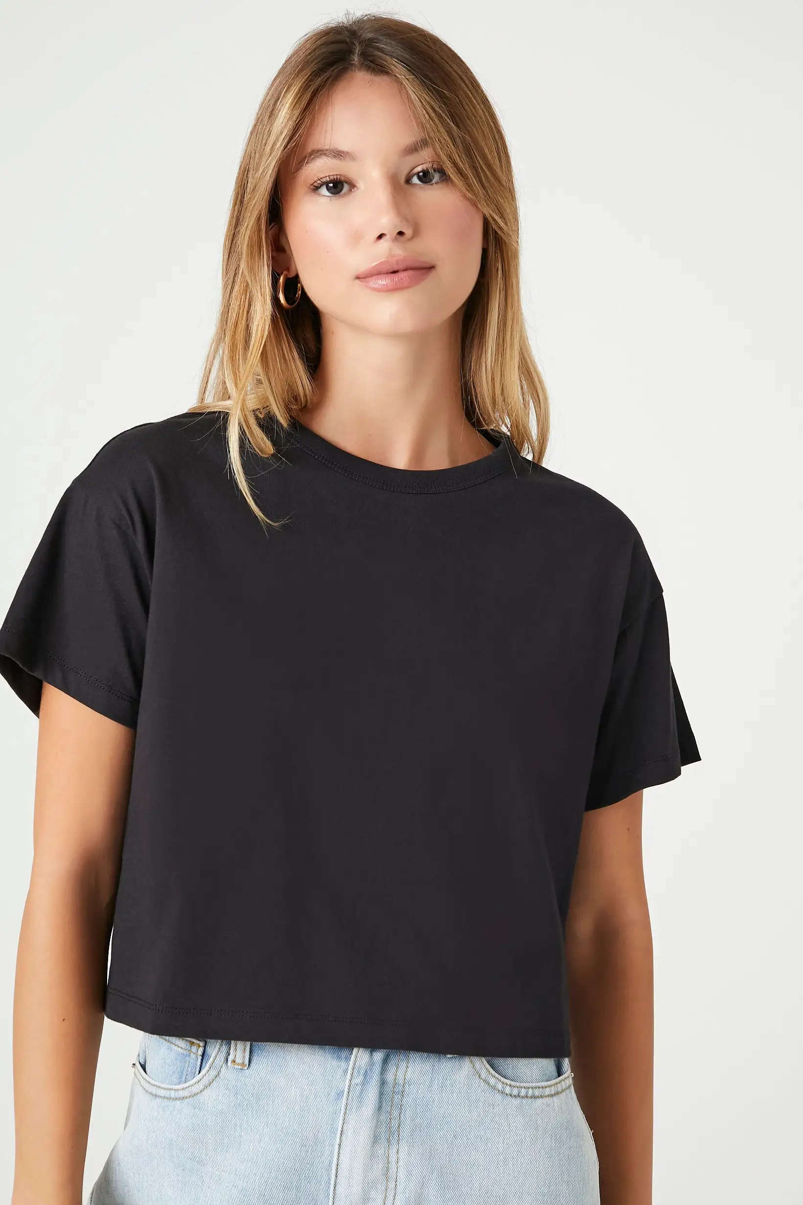 Crew Neck Cropped Tee