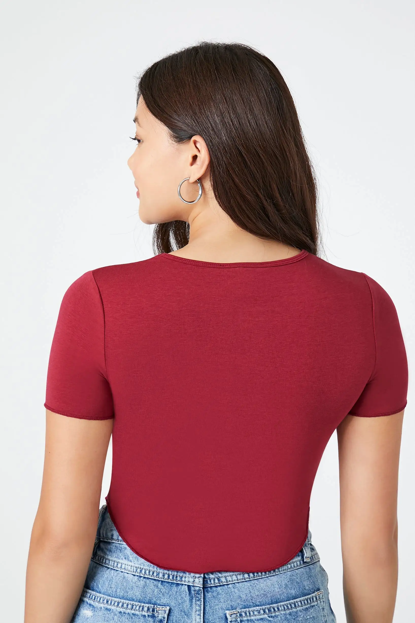 Curved-Hem Cropped Tee