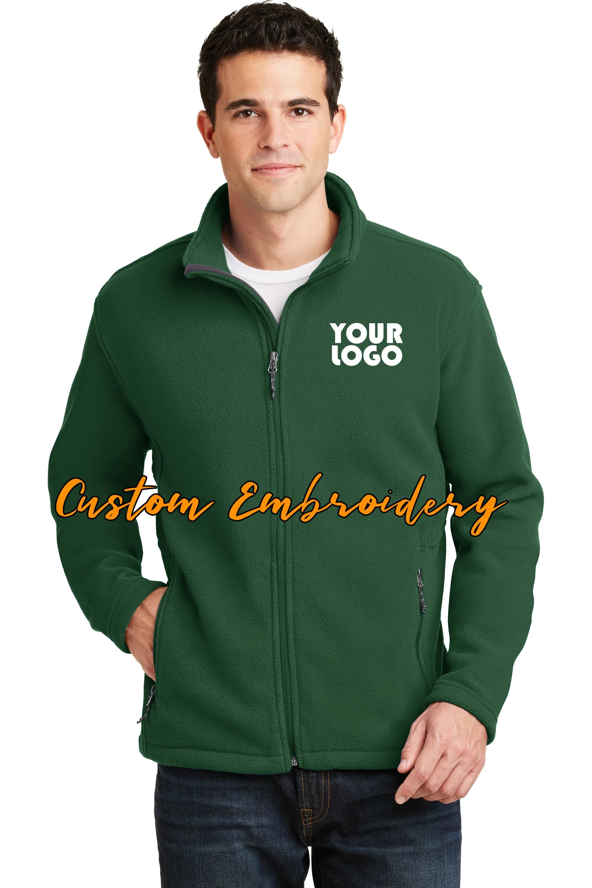 Custom Embroidered Men's Fleece Jacket - Midweight Fleece for everyday wear - Personalized Jacket - 4in by 4in Embroidery Includ