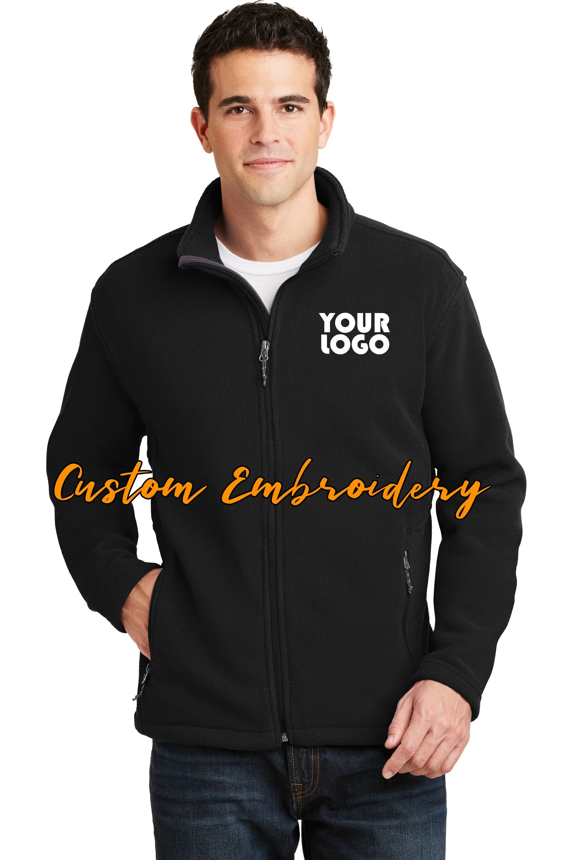 Custom Embroidered Men's Fleece Jacket - Midweight Fleece for everyday wear - Personalized Jacket - 4in by 4in Embroidery Includ