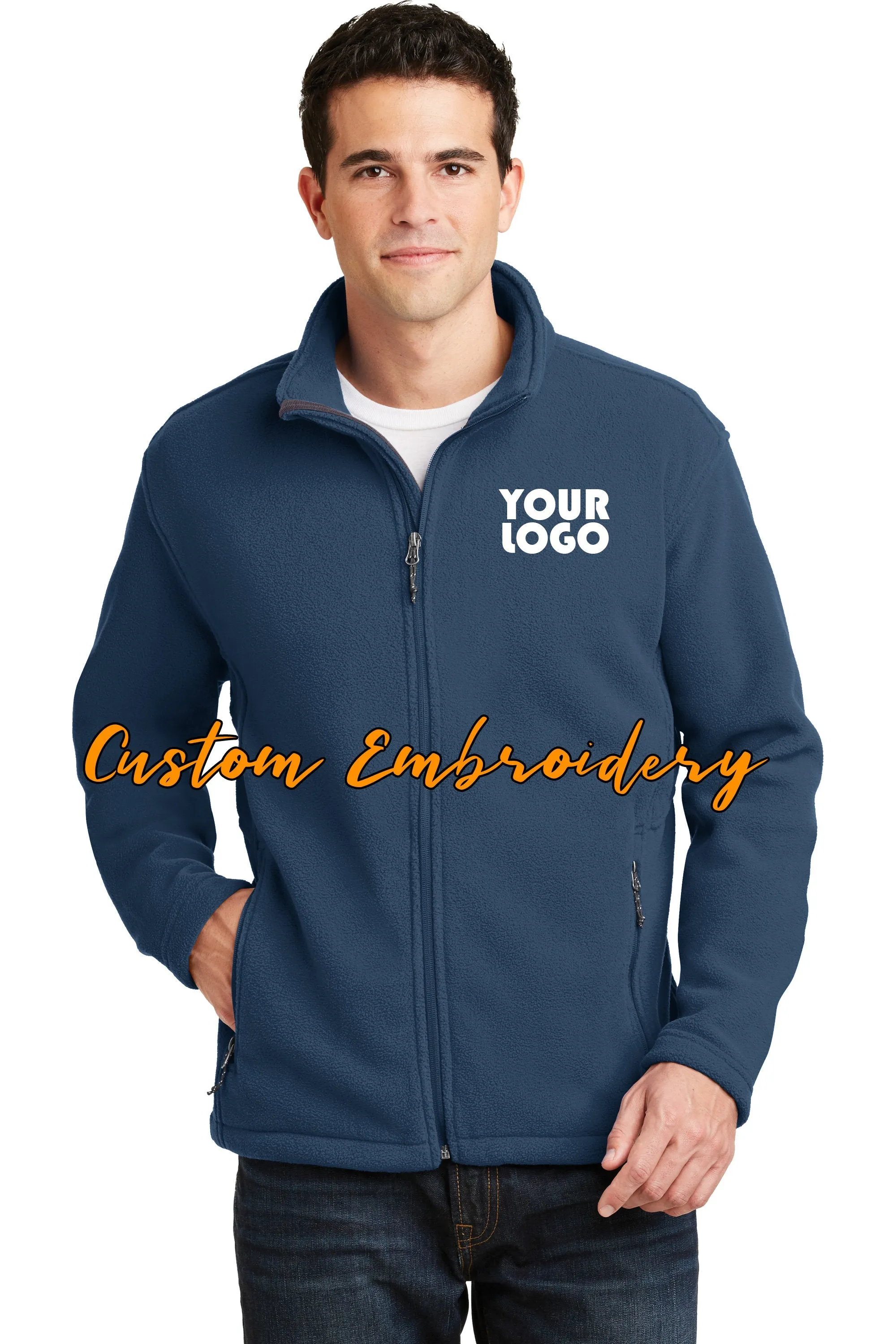 Custom Embroidered Men's Fleece Jacket - Midweight Fleece for everyday wear - Personalized Jacket - 4in by 4in Embroidery Includ