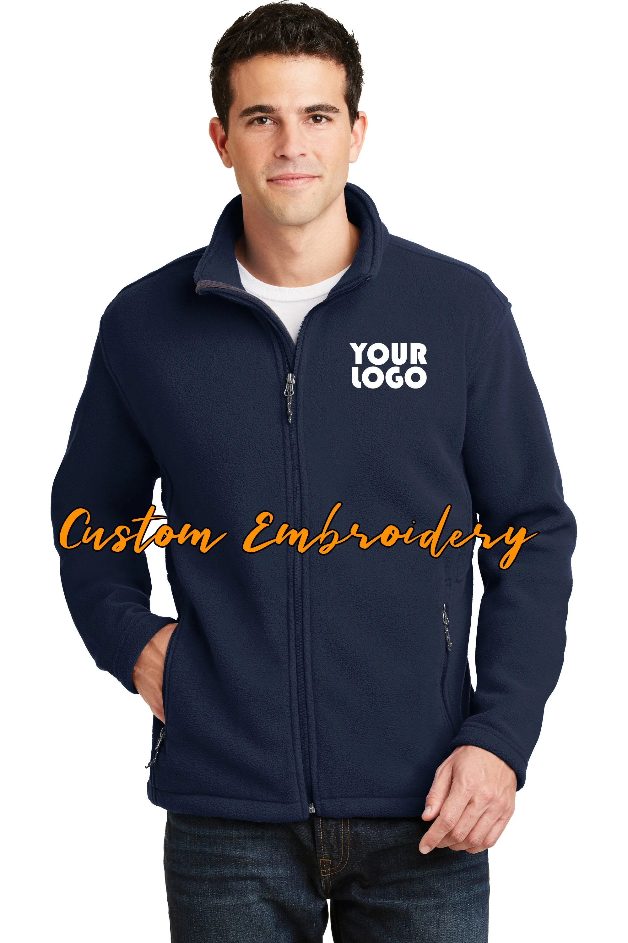 Custom Embroidered Men's Fleece Jacket - Midweight Fleece for everyday wear - Personalized Jacket - 4in by 4in Embroidery Includ