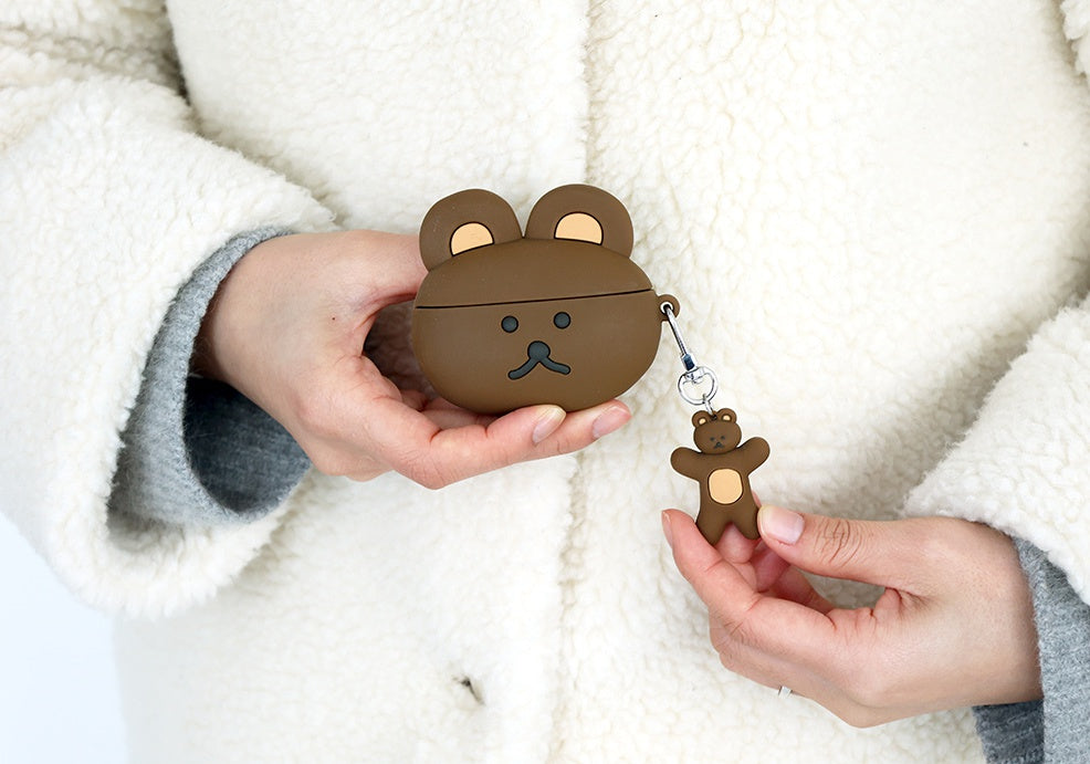 Cute Bear Characters Airpod3 Cases Headset Headphone Accessories Silicone Keyring Accessory Protect Apple Charger