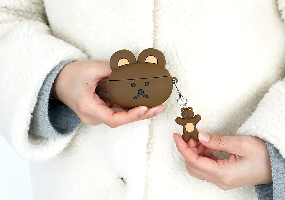 Cute Bear Characters Airpod3 Cases Headset Headphone Accessories Silicone Keyring Accessory Protect Apple Charger