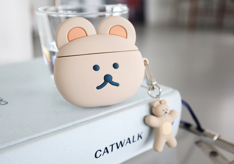 Cute Bear Characters Airpods Cases Accessory Silicone Keyring Protect Apple Charger Accessories