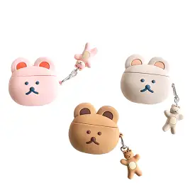 Cute Bear Characters Airpods Cases Accessory Silicone Keyring Protect Apple Charger Accessories