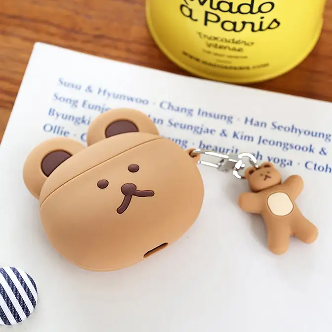 Cute Bear Characters Airpods Cases Accessory Silicone Keyring Protect Apple Charger Accessories