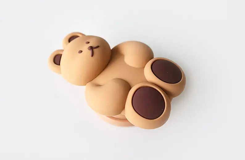 Cute Bear Griptok Cellphone Holder Tablet Stand soft Silicone 3 Step