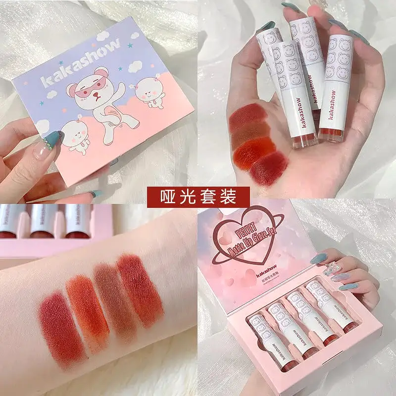 Cute Bear Mini Lip Gloss Set