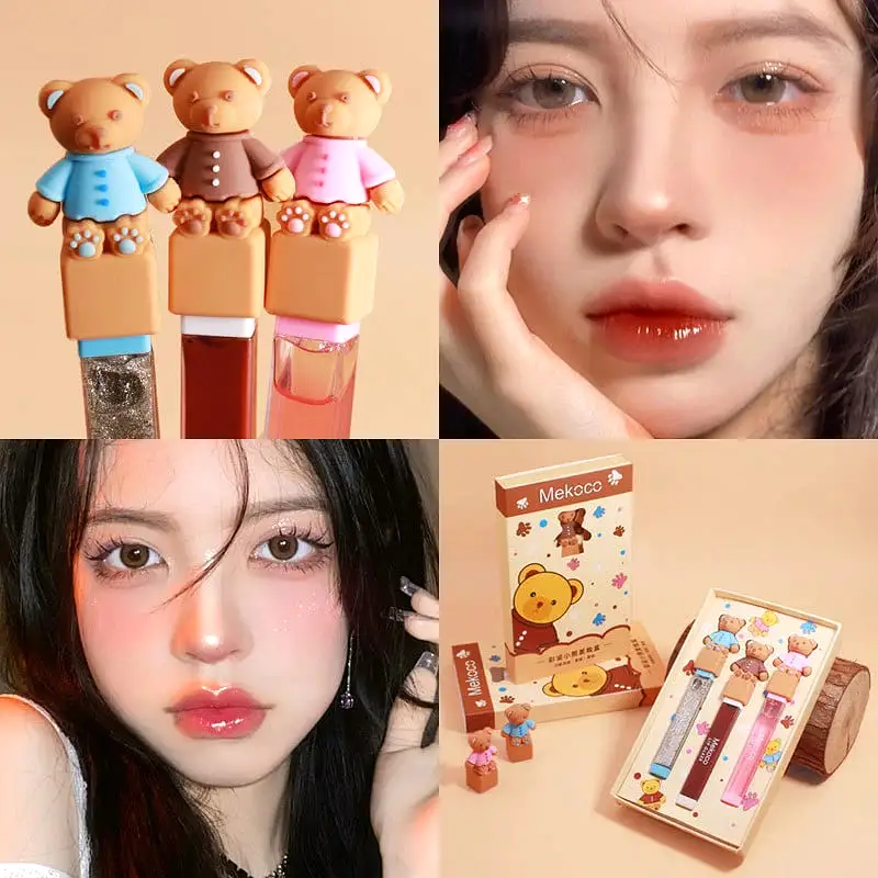 Cute Bear Transparent Lip Oil Set MK18696