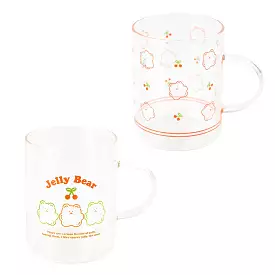 Cute Jelly Bear illlust Graphic Clear Mugs Glasses Printed Cups 300ml Gifts Kitchen Dinnerware Cold Hot Milk Coffee Yogurt