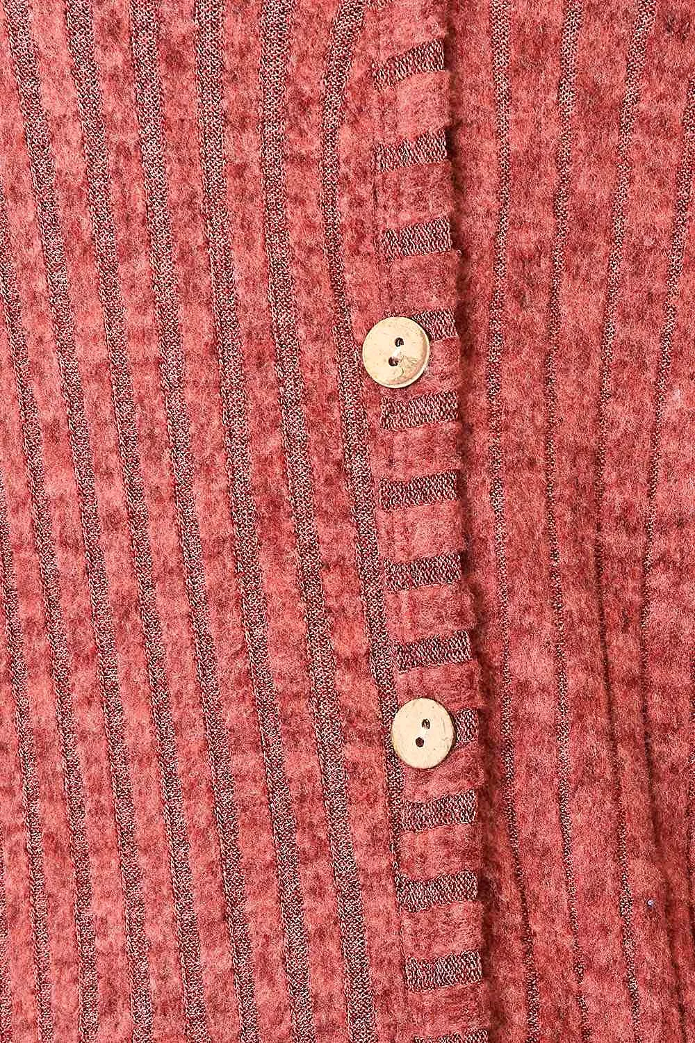 Double Take Ribbed Button-Up Cardigan with Pockets