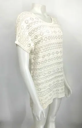 DVF - DIANE VON FURSTENBERG White Crochet Sheer Size MEDIUM (M) Top