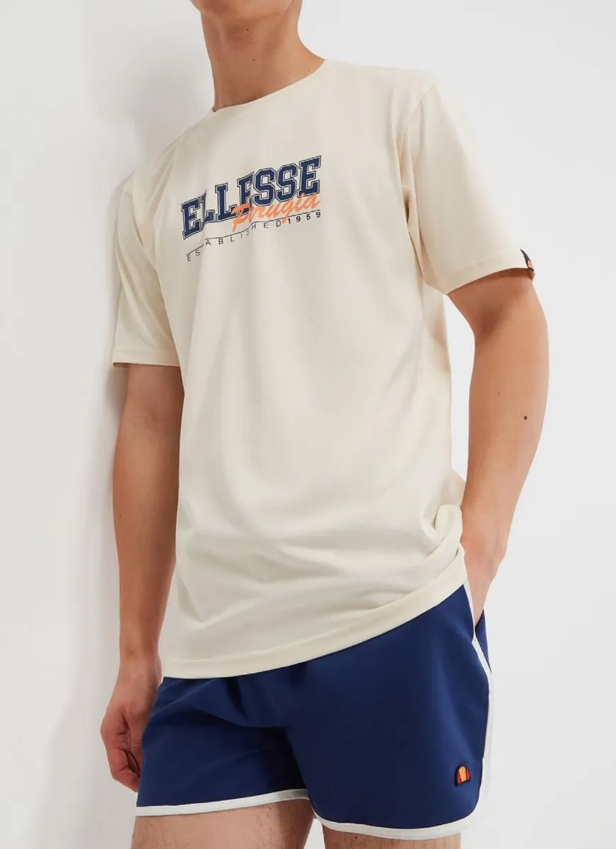 Ellesse Zagda Crew Neck Logo T-Shirt Off White