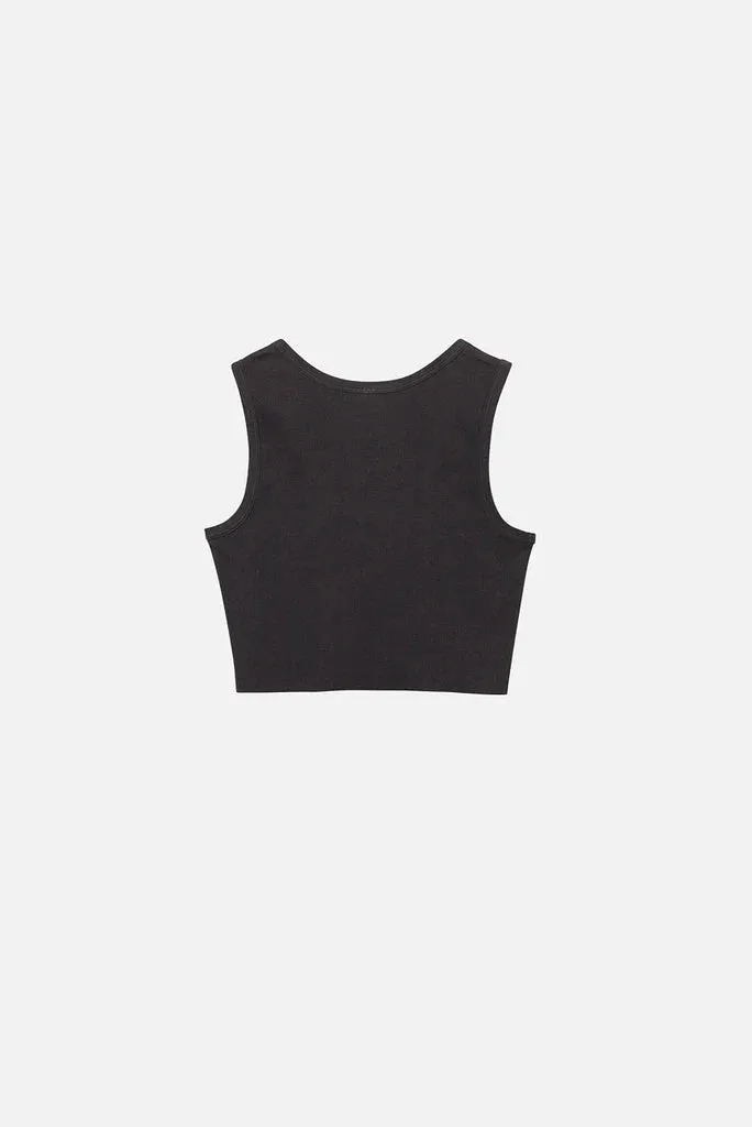 ELWOOD MALIBU CROP TANK - AGED BLACK