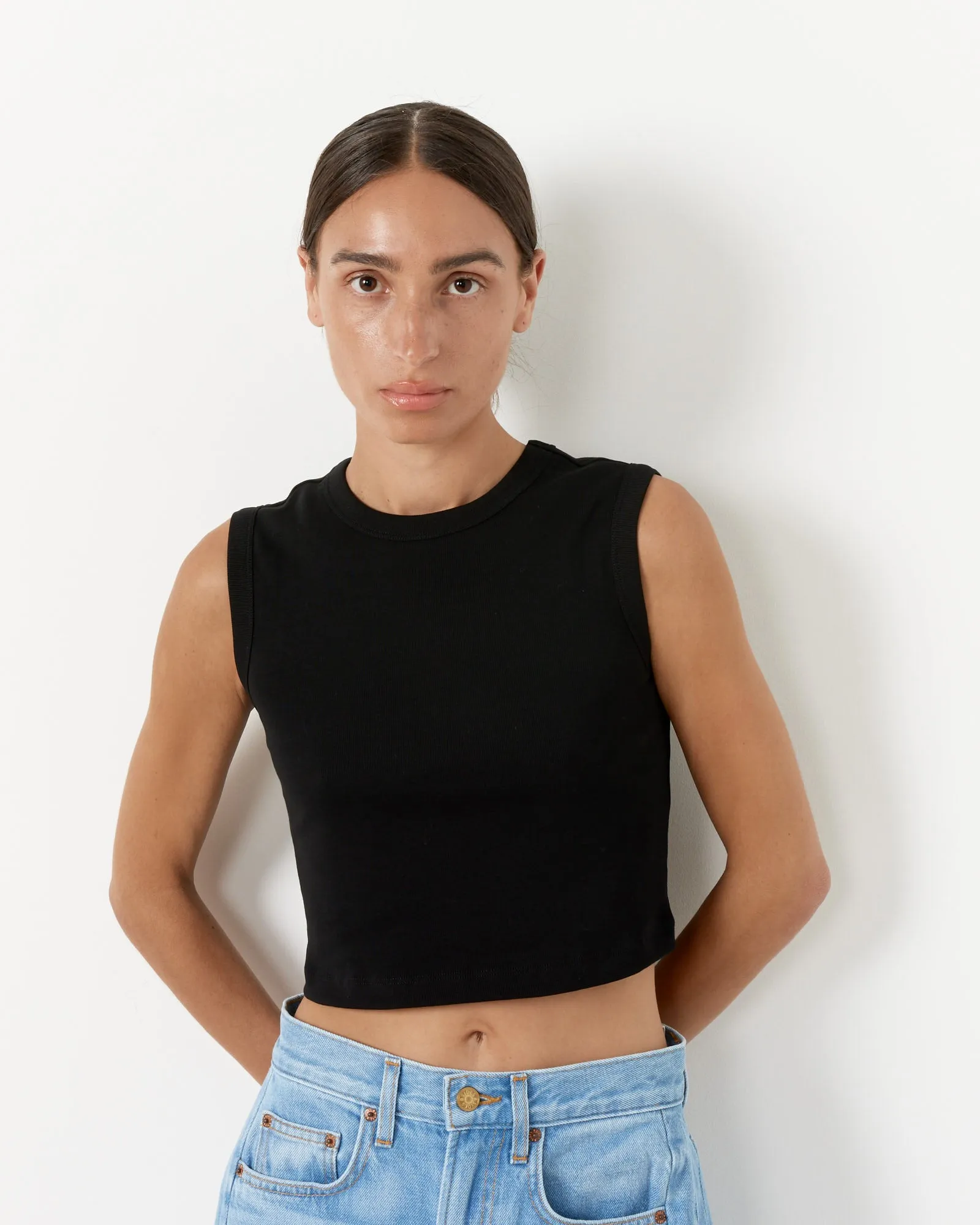 Esme Crop Tank in Black